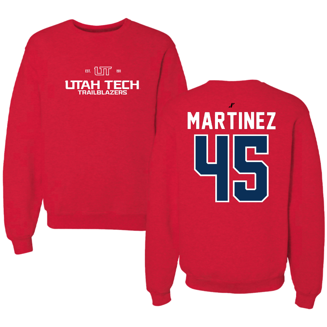 Utah Tech University Baseball Red General Crewneck - #45 Ryan Martinez