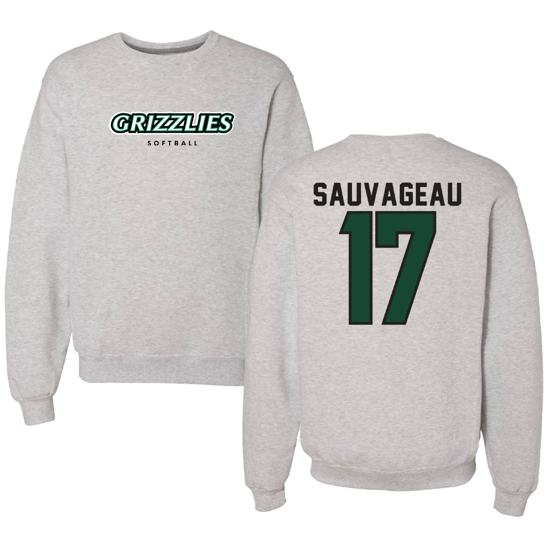 Adams State University Softball Gray Grizzlies Crewneck - #17 Emily Sauvageau