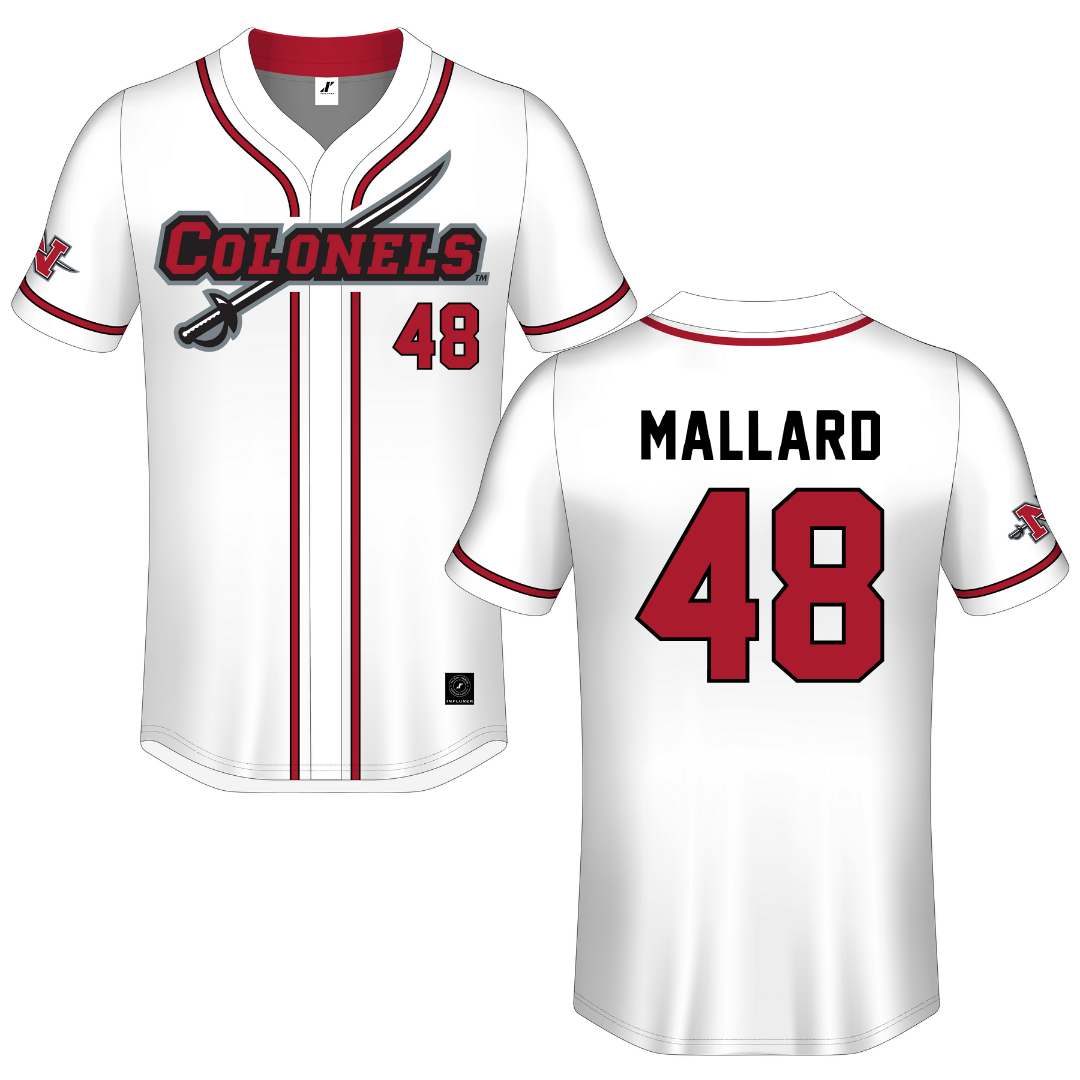 Nicholls State University White Button-Down Jersey - #48 Logan Mallard