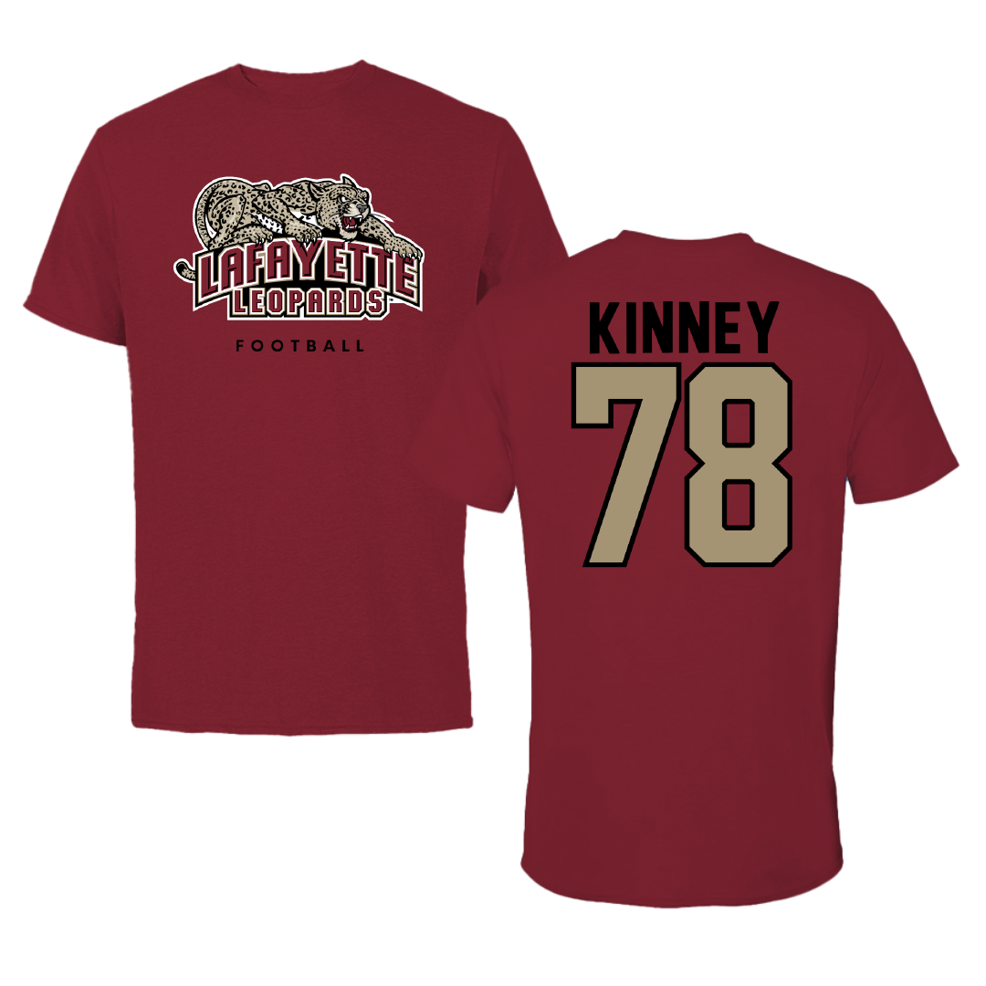Lafayette College Football Cardinal Performance Tee - #78 Sean Kinney