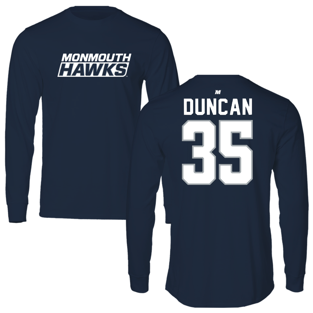 Monmouth University Lacrosse Navy Long Sleeve - #35 Conor Duncan