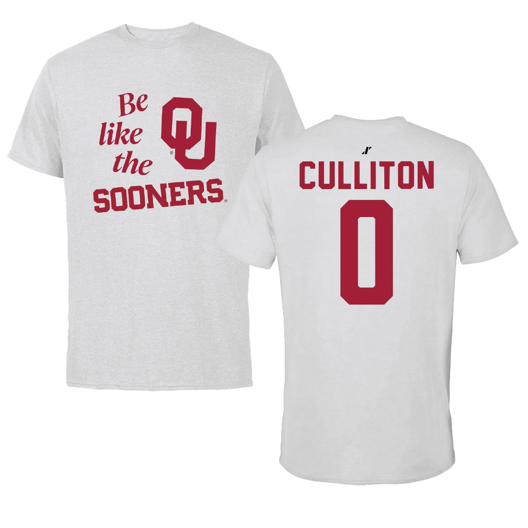 University of Oklahoma Basketball Light Gray Be Like Us Performance Tee - #0 Beatrice Culliton