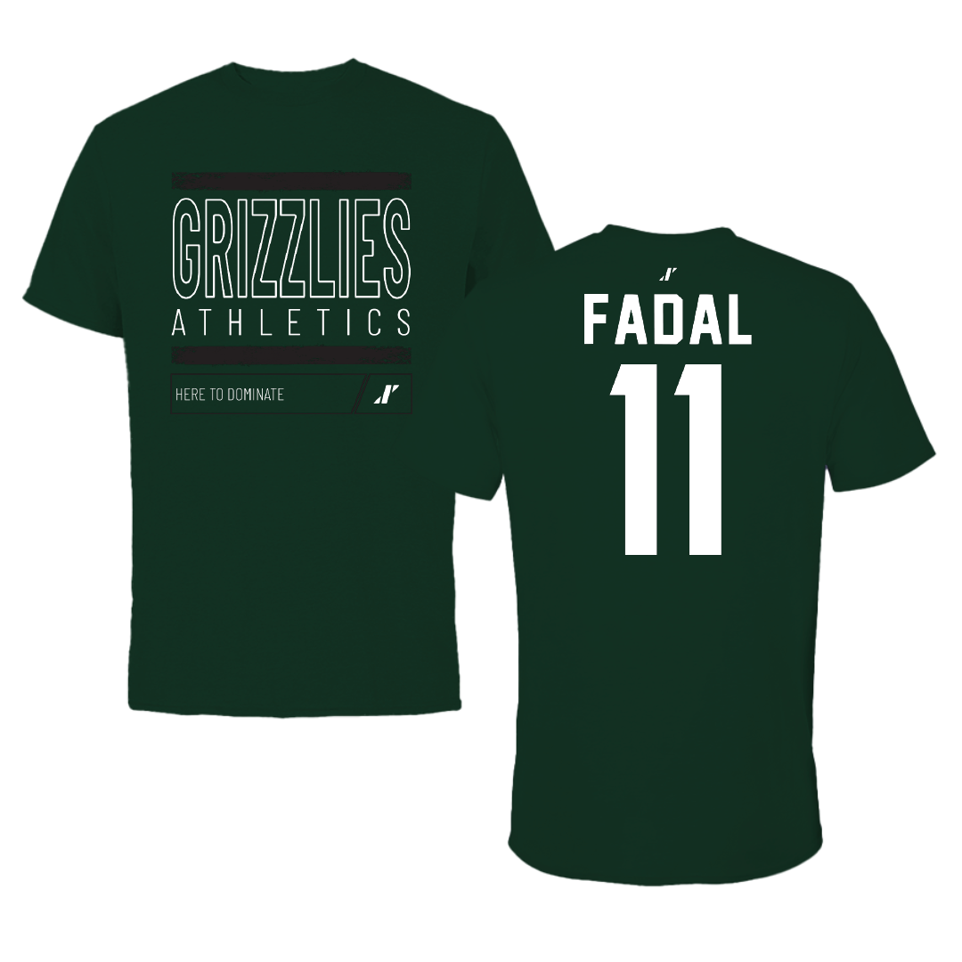 Adams State University Basketball Forest Green Dominate Tee - #11 Austin Fadal