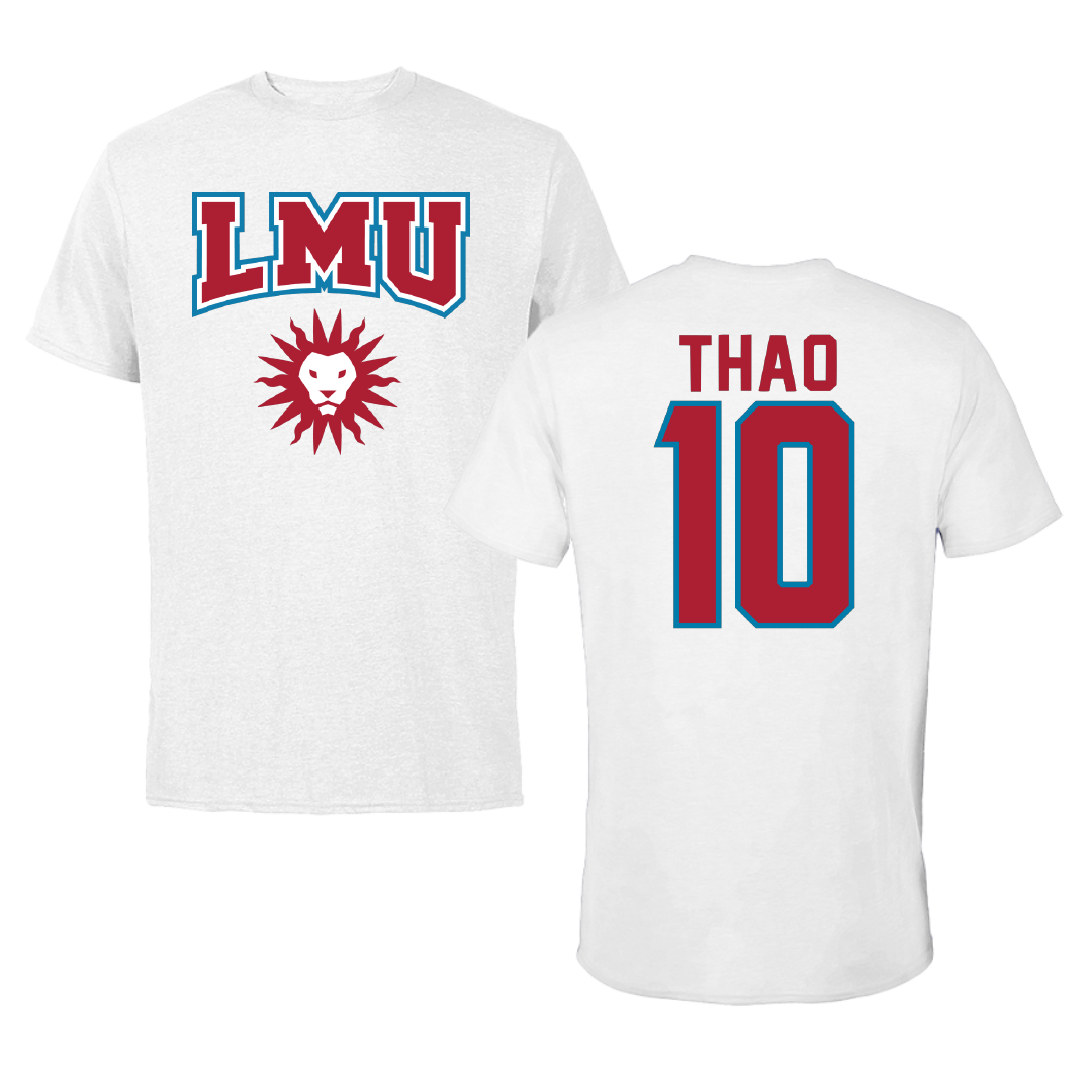 Loyola Marymount University Soccer White Tee - #10 Grace Thao