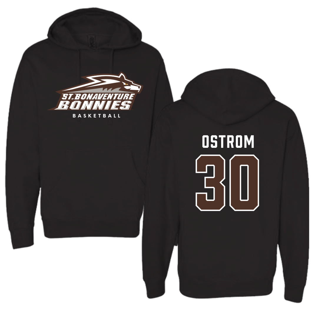 St. Bonaventure University Basketball Black Hoodie - #30 Broek Ostrom