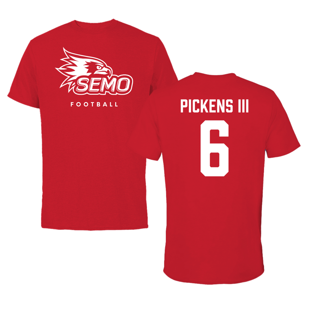 Southeast Missouri State University Football Red Performance Tee - #6 Henry Pickens III