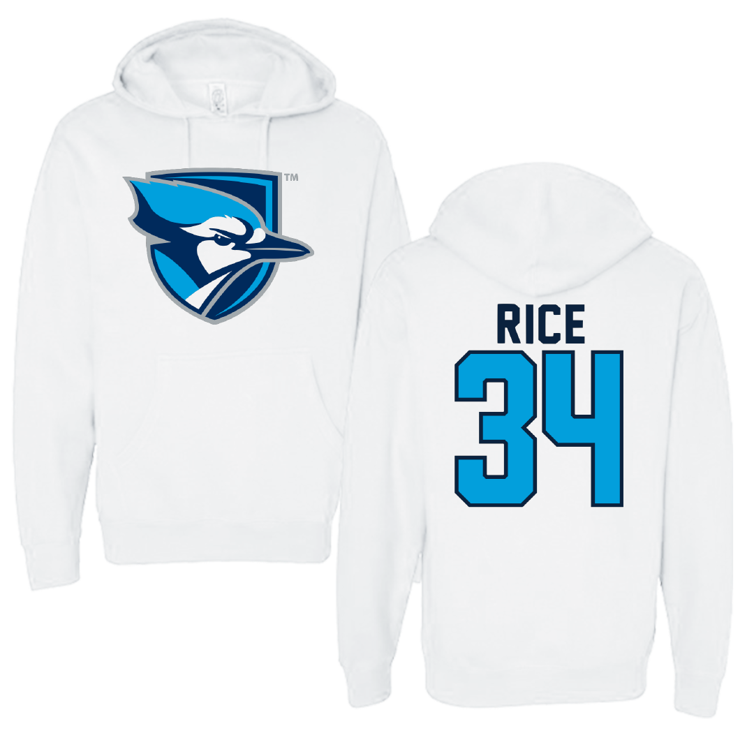 Elmhurst University Softball White Hoodie - #34 Clara Rice