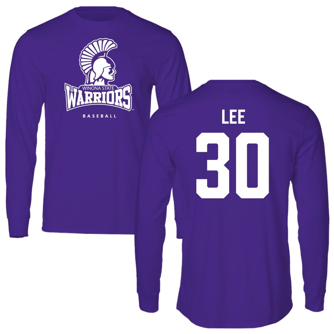 Winona State University Baseball Purple Long Sleeve - #30 Peyton Lee