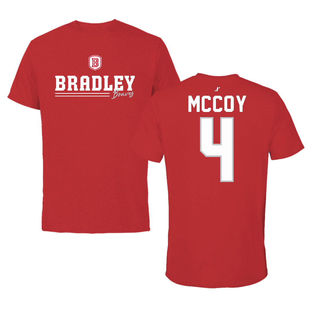 Bradley University Softball Red General Tee - #4 Kierston McCoy