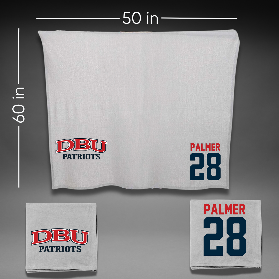Dallas Baptist University Bowling Gray Blanket - #28 Jayden Palmer