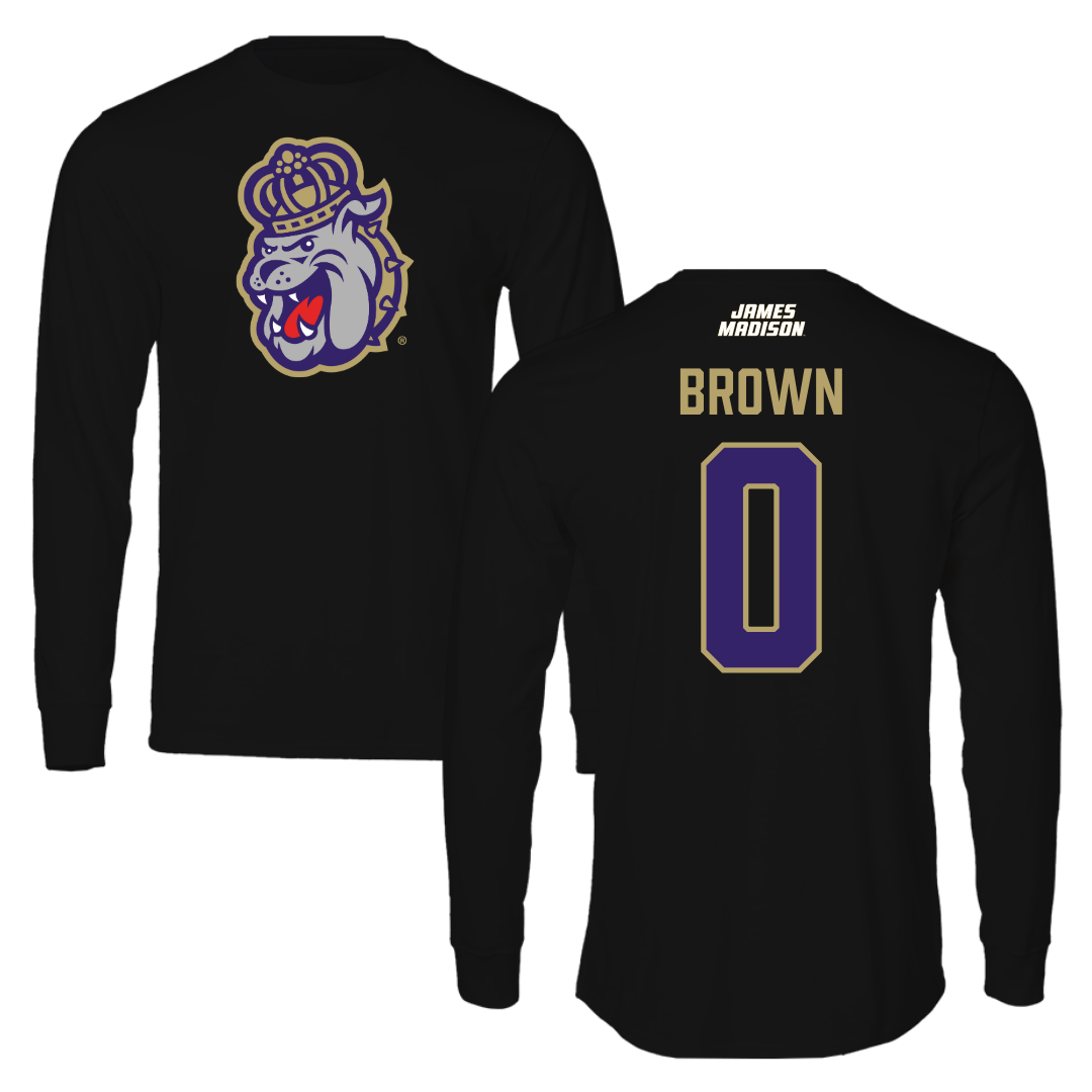 James Madison University Basketball Black Long Sleeve - #0 Xavier Brown