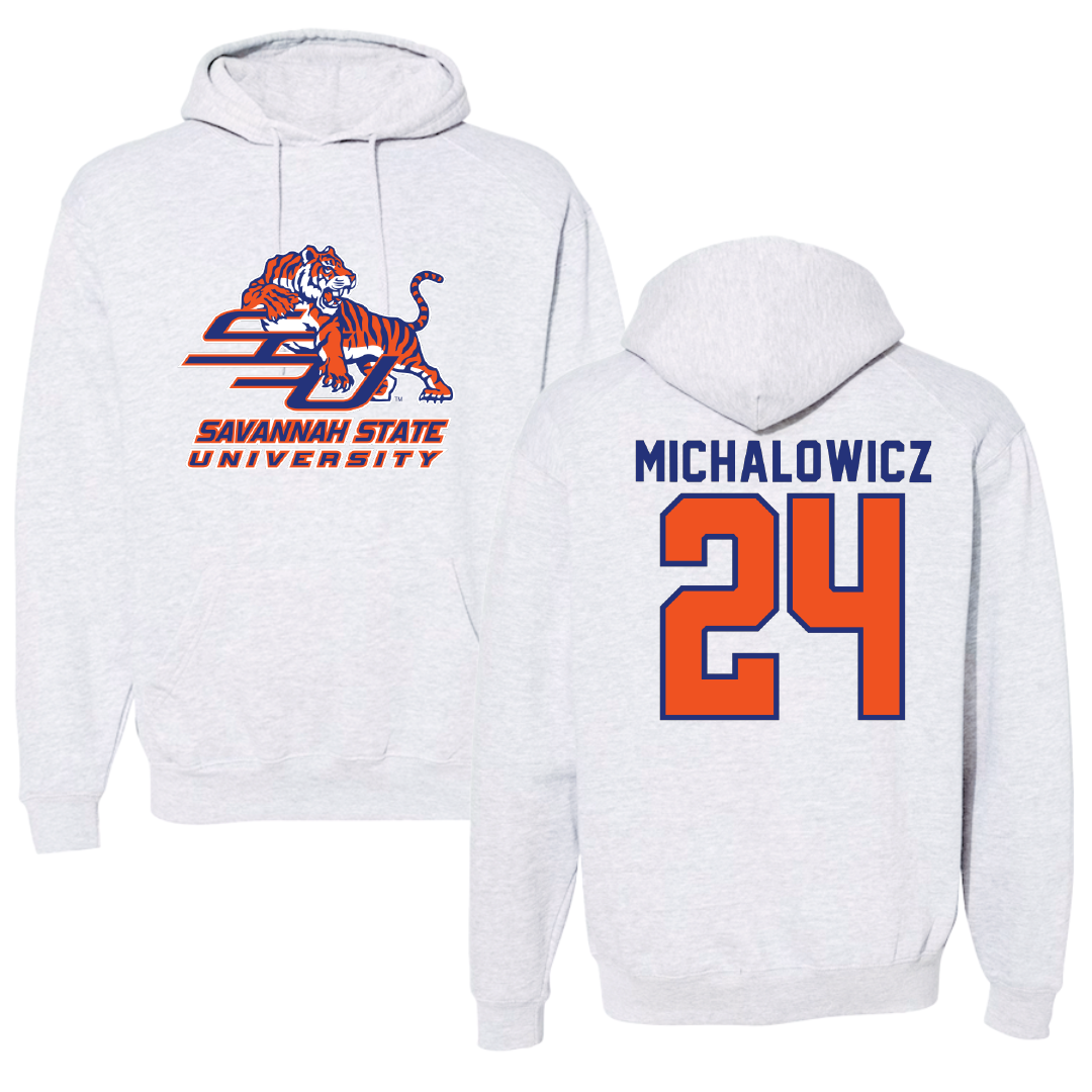 Savannah State University Baseball Gray Hoodie - #24 Will Michalowicz