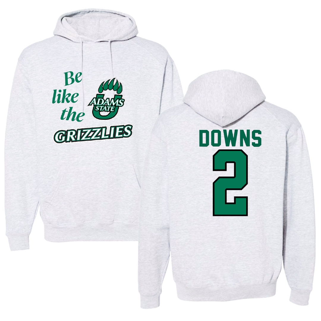 Adams State University Baseball Light Gray Be Like Us Hoodie - #2 Ryan Downs