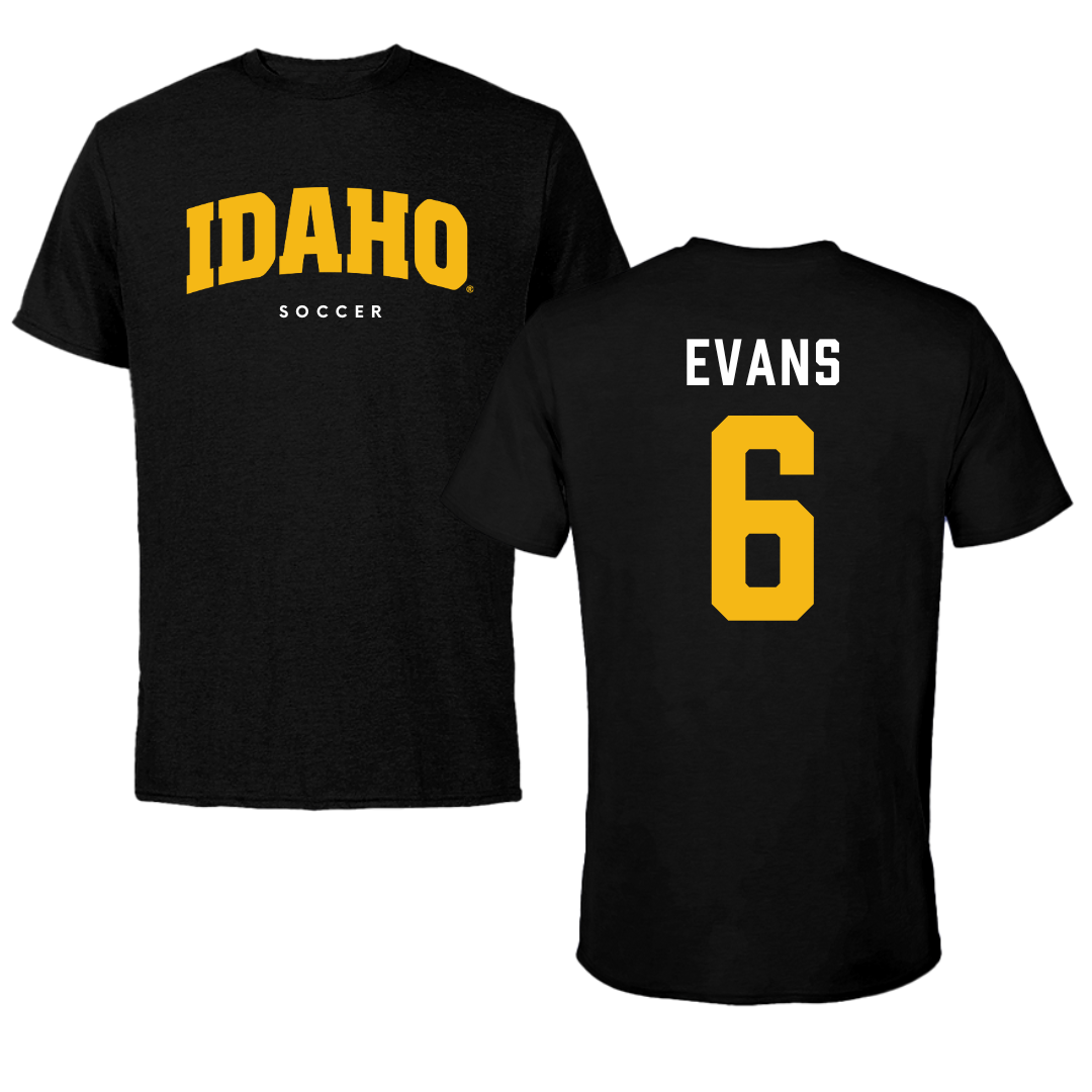 University of Idaho Soccer Black Idaho Performance Tee - #6 Sara Evans