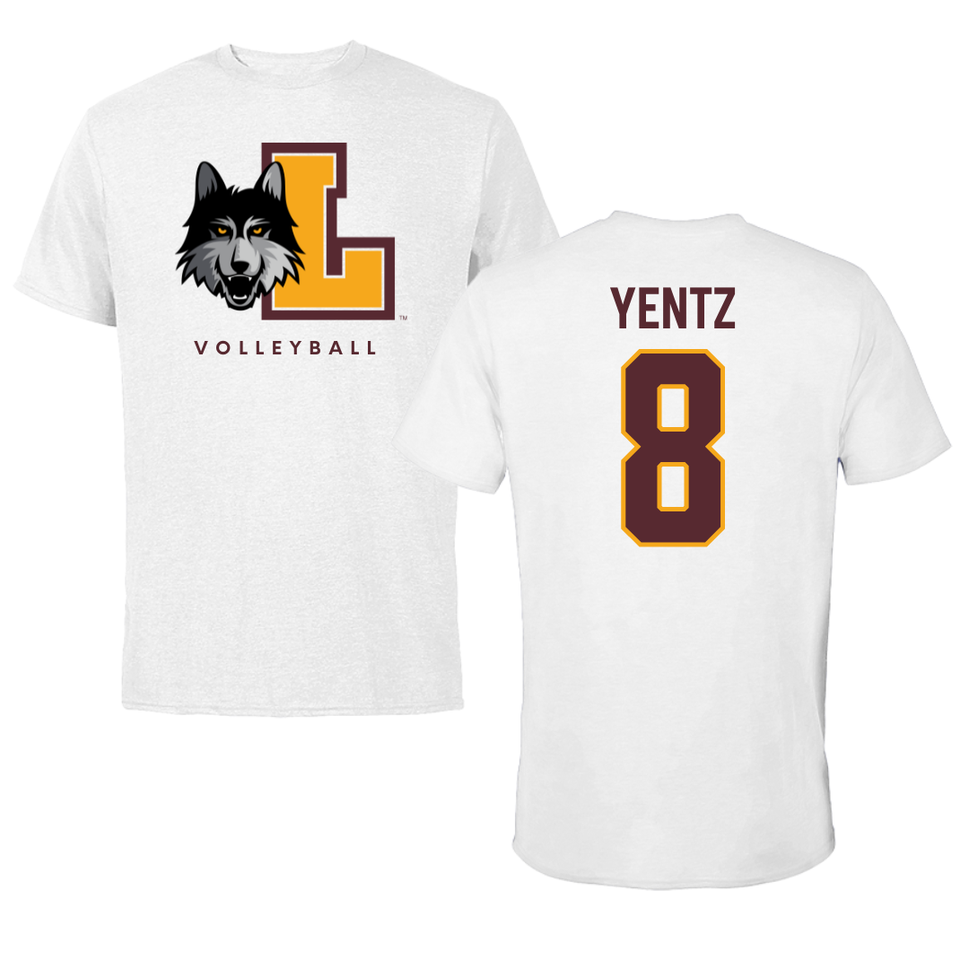 Loyola University-Chicago Volleyball White Performance Tee - #8 Jack Yentz