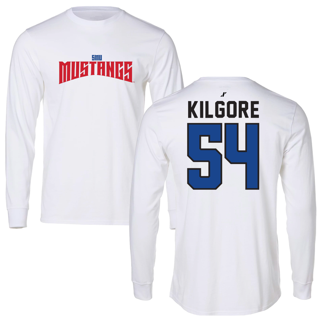 Southern Methodist University Football White Classic Long Sleeve - #54 Alex Kilgore