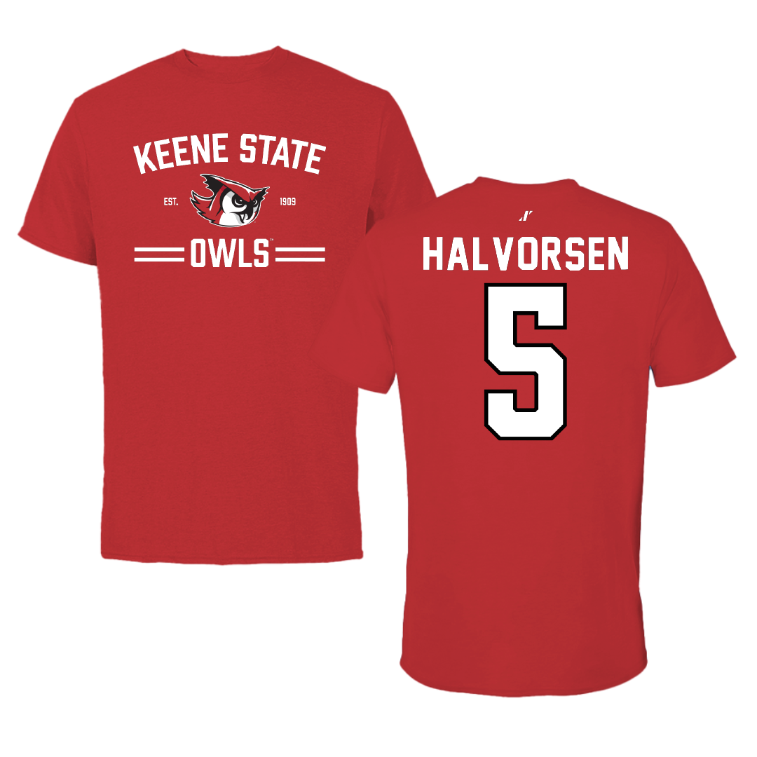 Keene State College Softball Red General Tee - #5 Kalle Halvorsen