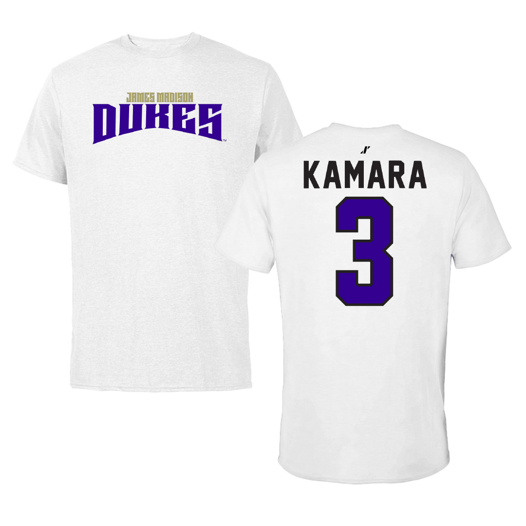 James Madison University Football White Classic Tee - #3 Mikail Kamara