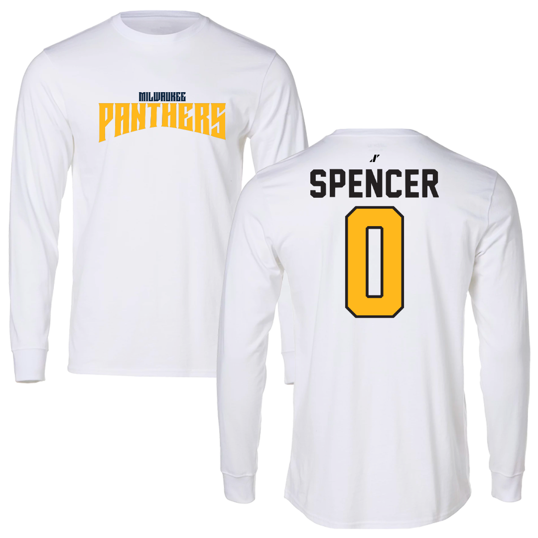 University of Wisconsin-Milwaukee Basketball White Classic Performance Long Sleeve - #0 Pierce Spencer