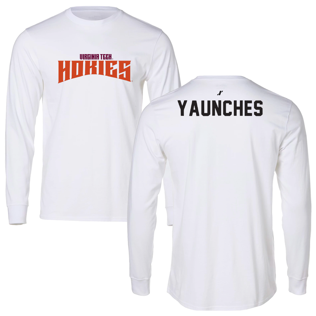 Virginia Tech Cheer White Classic Performance Long Sleeve - Eva Yaunches