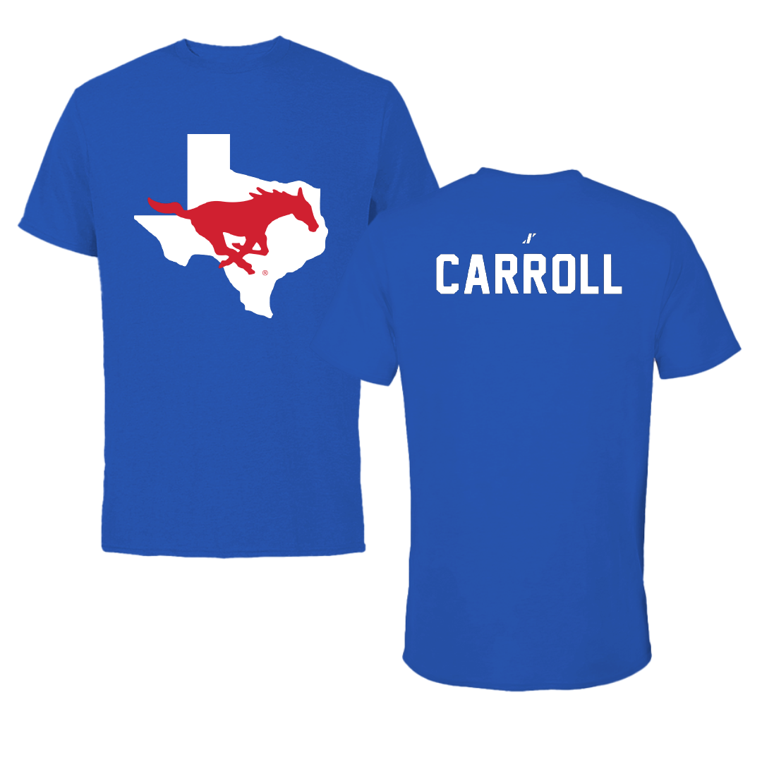 Southern Methodist University Football Blue State Tee - #3 Jamarion Carroll