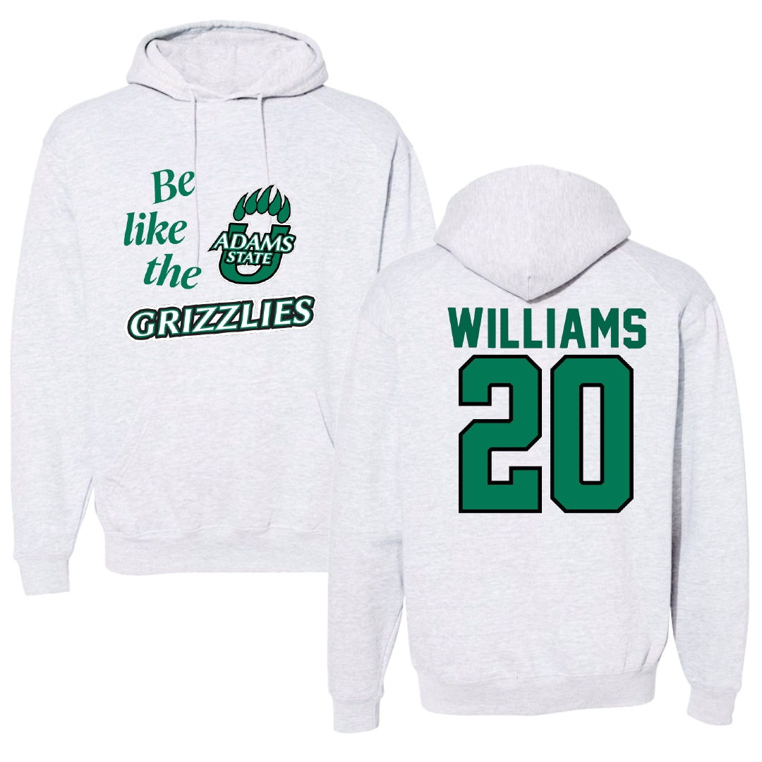 Adams State University Basketball Light Gray Be Like Us Hoodie - #20 Luke Williams