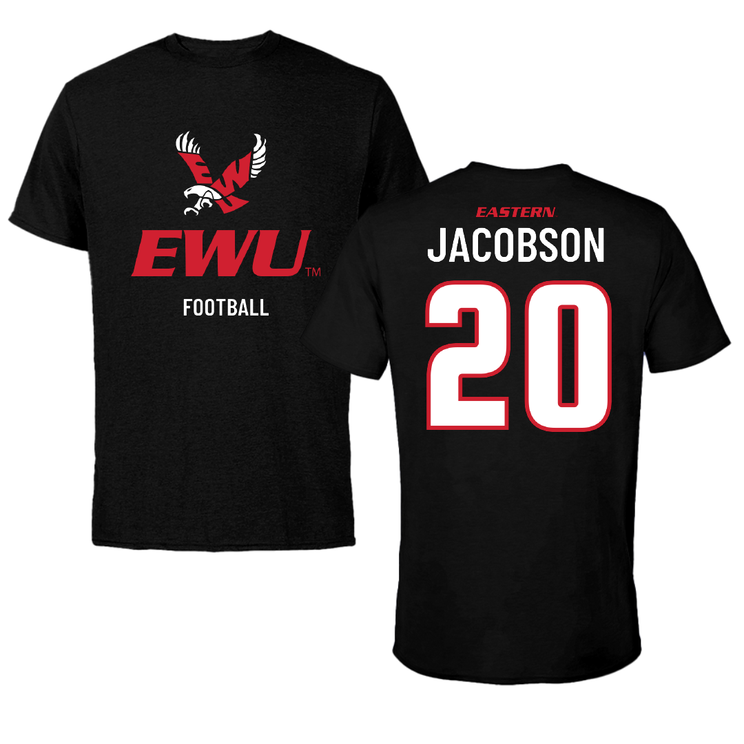 Eastern Washington University Football Black EWU Performance Tee - #20 Tyson Jacobson