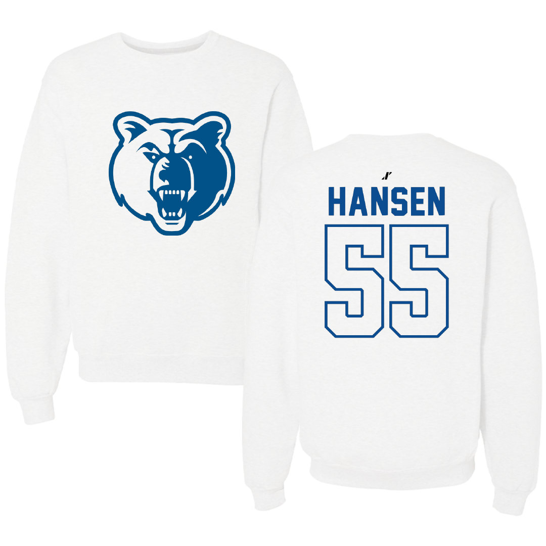 Salt Lake Community College Softball White Crewneck - #55 Aubrie Hansen