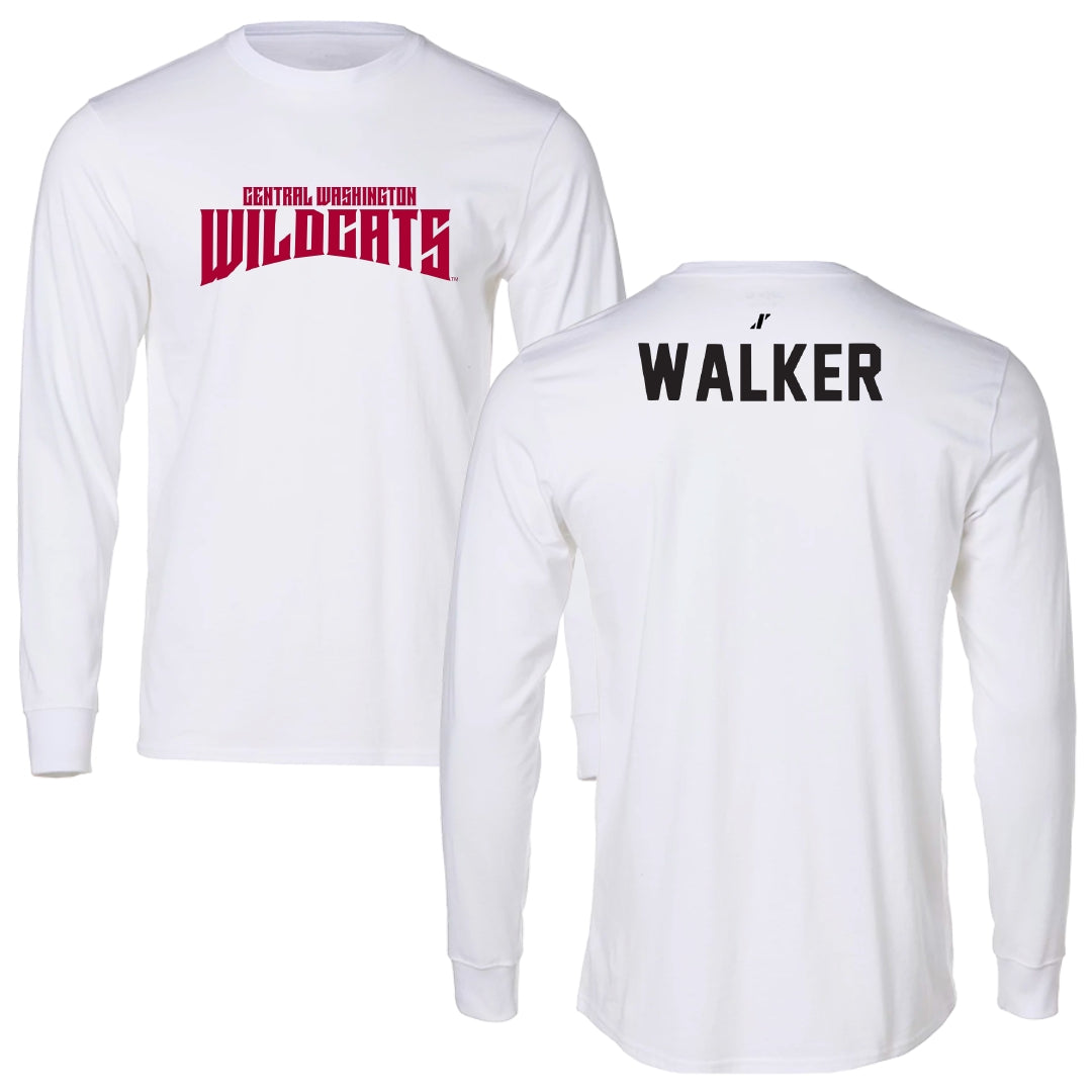 Central Washington University TF and XC White Classic Performance Long Sleeve - Trevion Walker