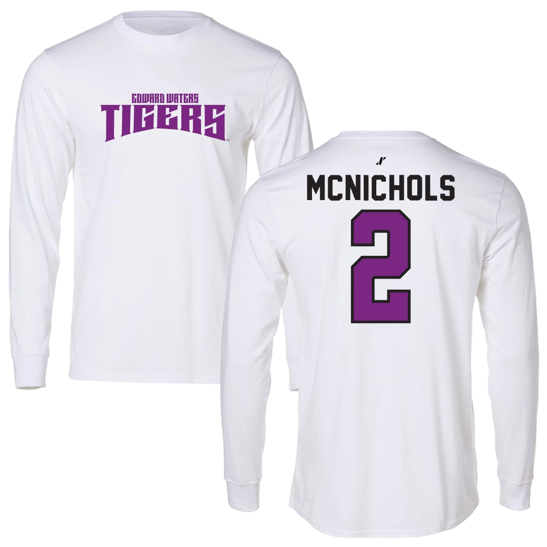 Edward Waters University Football White Classic Performance Long Sleeve - #2 Travis McNichols