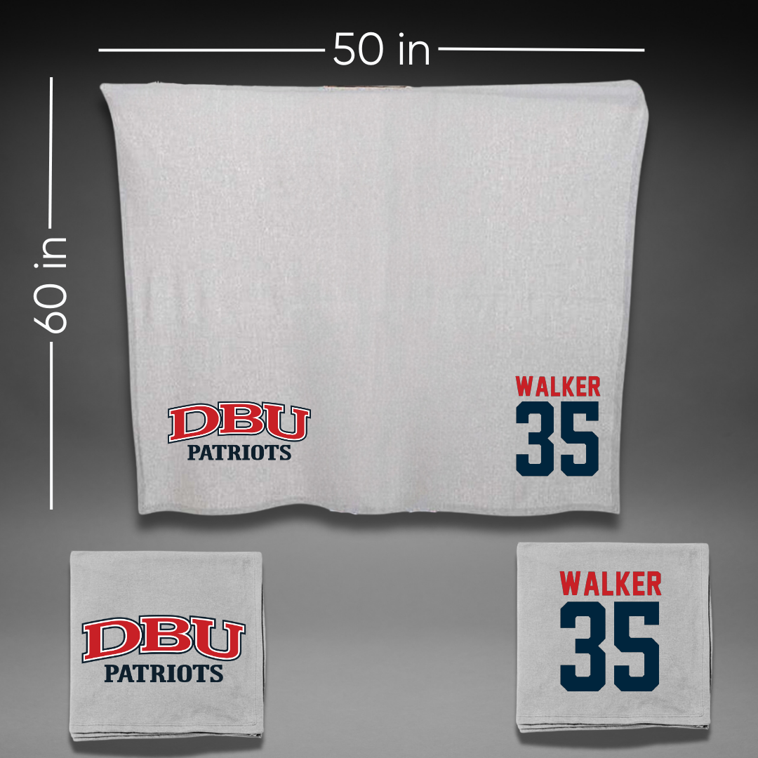 Dallas Baptist University Soccer Gray Blanket - #35 Lauren Walker