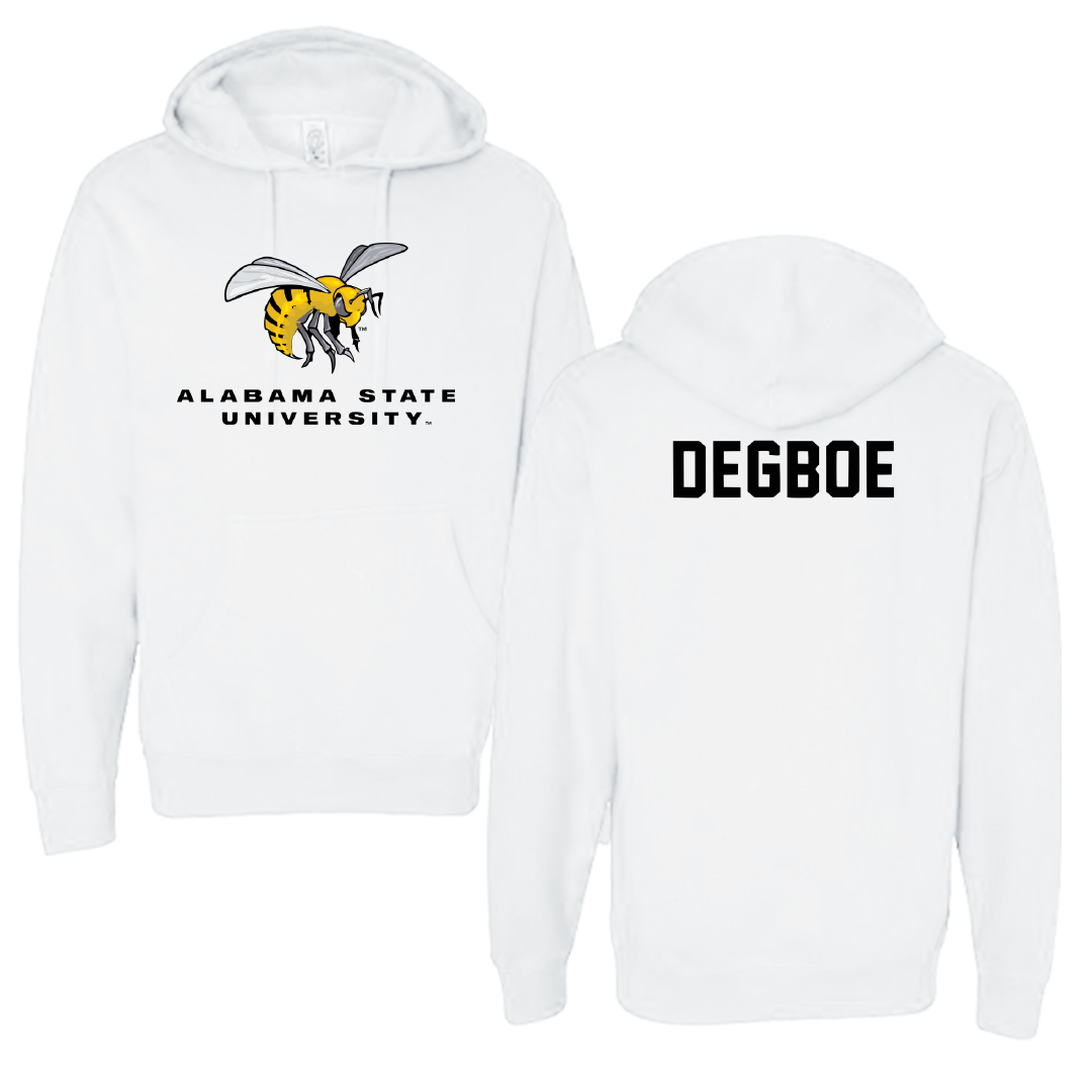 Alabama State University TF and XC White Block Hoodie - Angelique Degboe