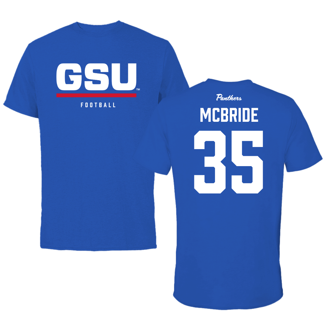 Georgia State University Football Blue Tee - #35 Avion McBride