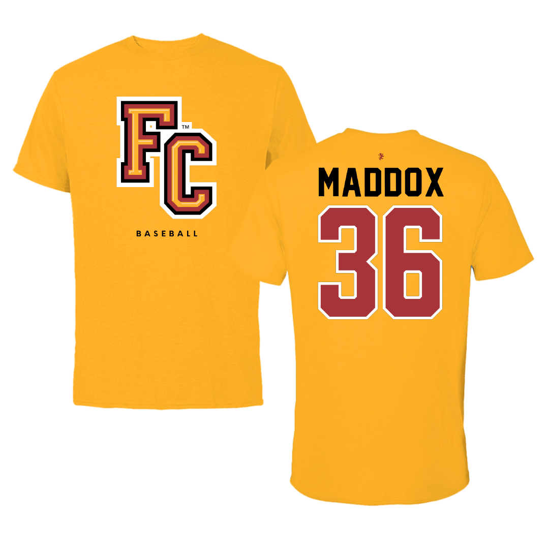 Flagler College Baseball Gold Tee - #36 Eli Maddox