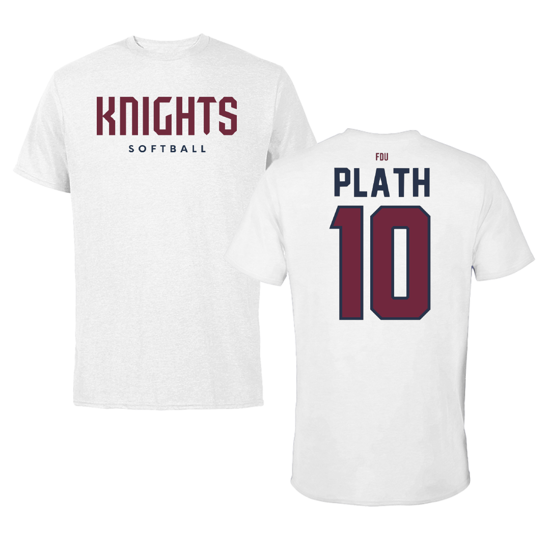 Fairleigh Dickinson University-Metropolitan Campus Softball White Tee - #10 Isabella Plath
