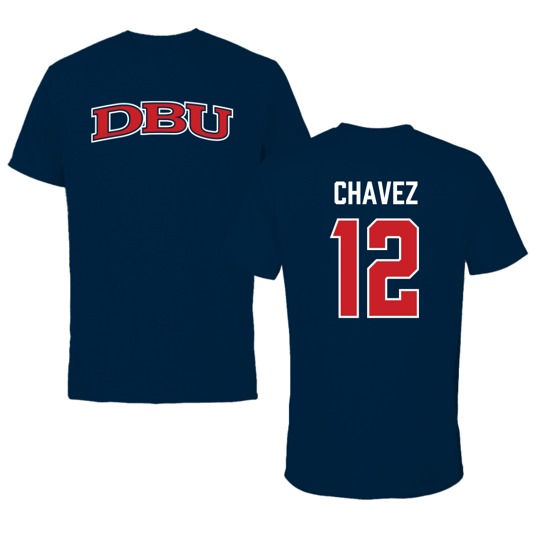 Dallas Baptist University Lacrosse Navy DBU Tee - #12 Luis Chavez