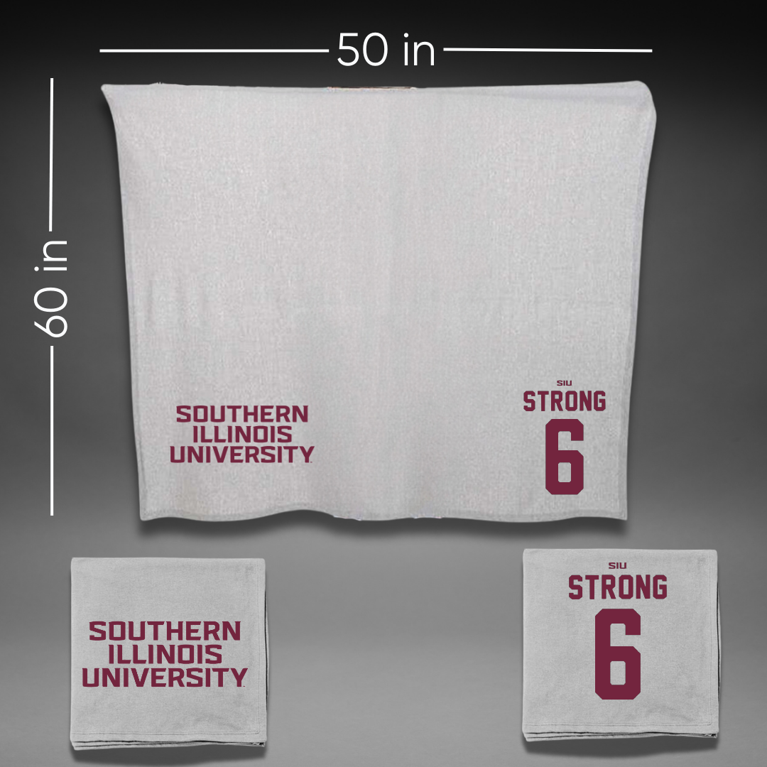 Southern Illinois University at Carbondale Football Gray Blanket - #6 Justin Strong