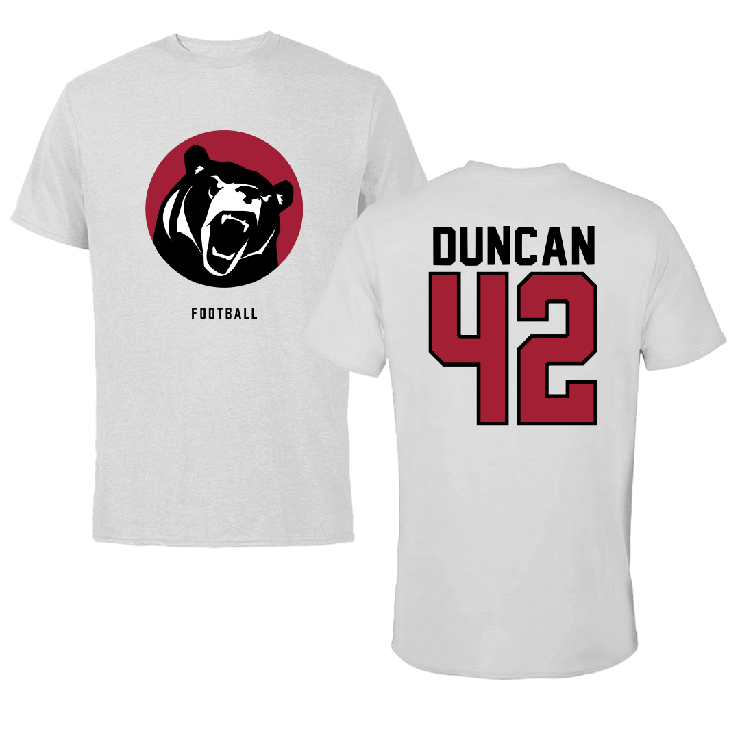 Lenoir-Rhyne University Football Light Gray Performance Tee - #42 Blaine Duncan