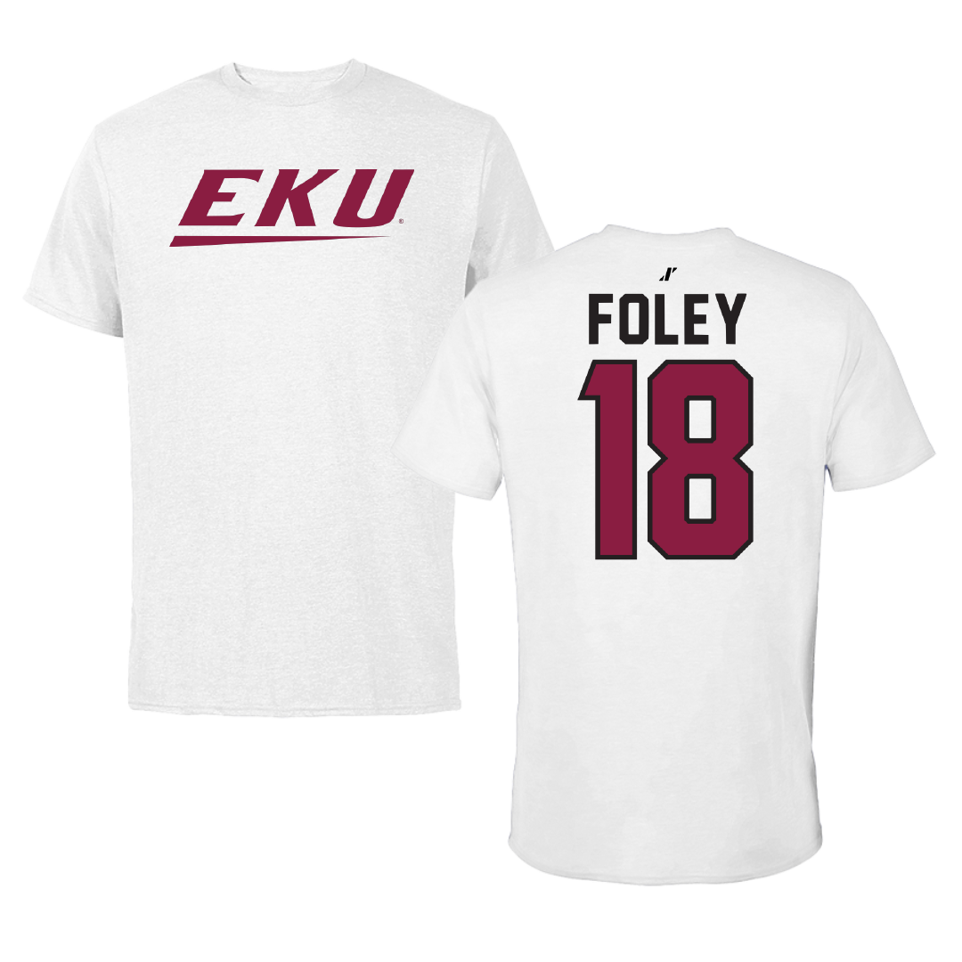 Eastern Kentucky University Baseball White Tee - #18 Wyatt Foley