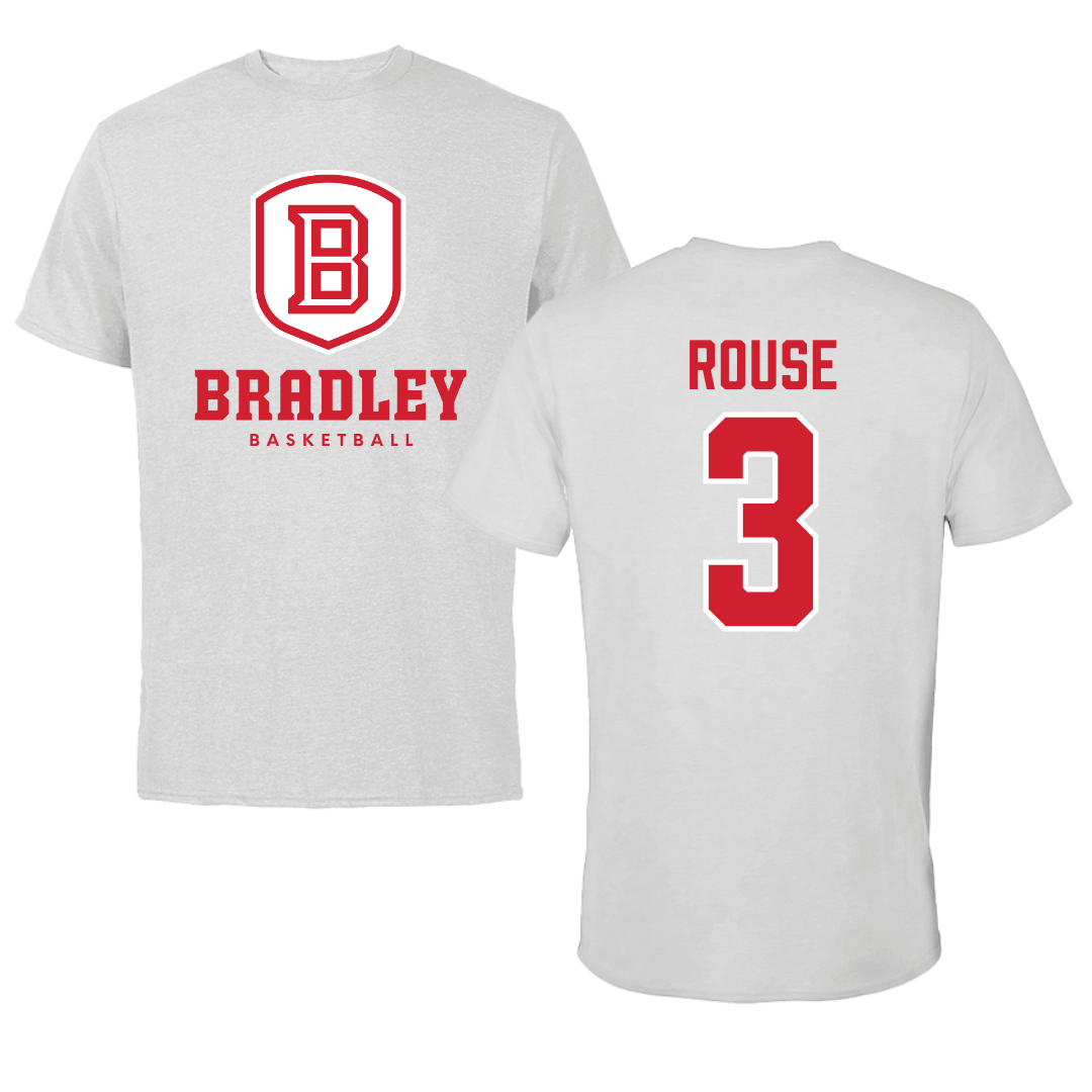 Bradley University Basketball Gray Performance Tee - #3 Alex Rouse