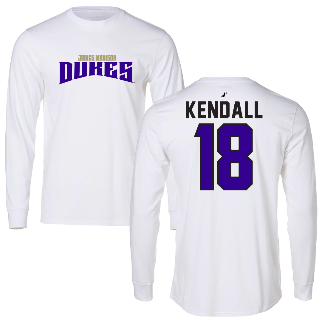 James Madison University Football White Classic Long Sleeve - #18 Blake Kendall