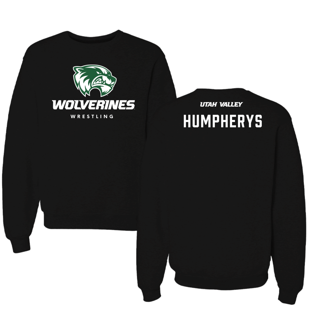 Utah Valley University Wrestling Black Mascot Crewneck - Tyson Humpherys