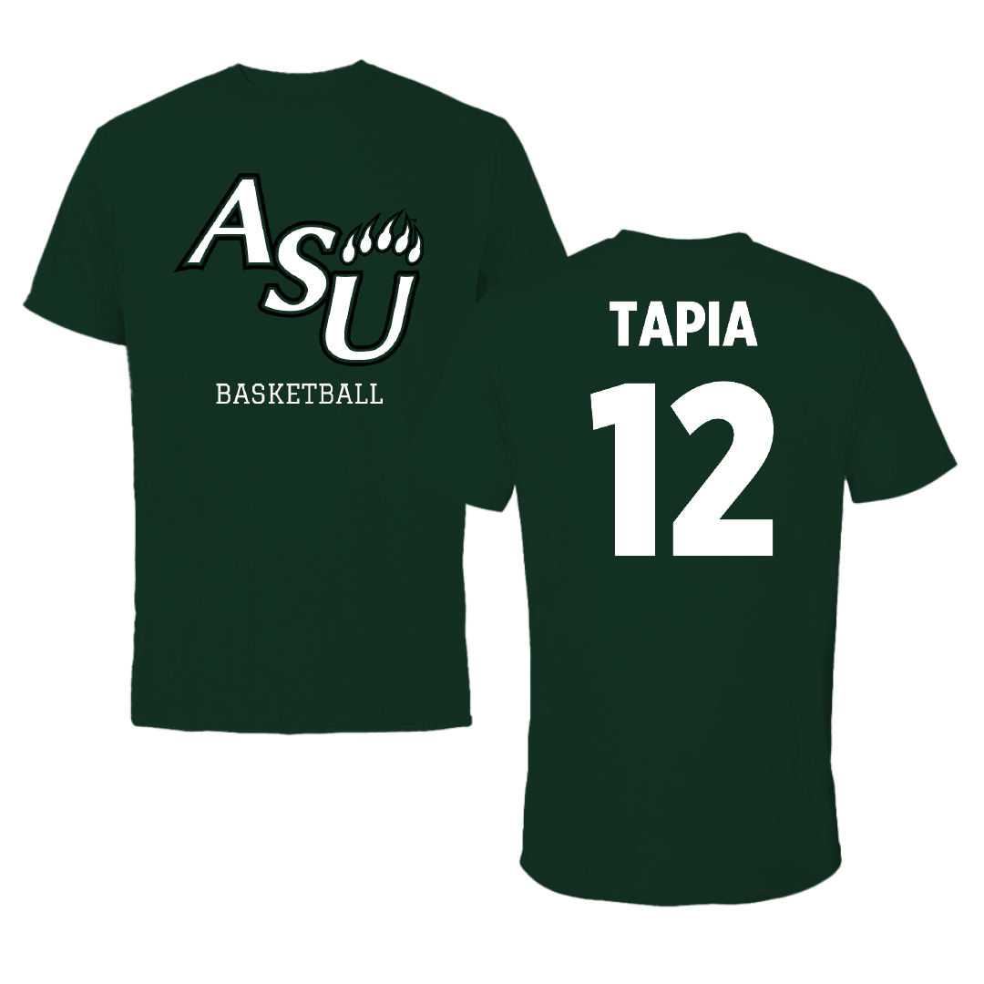 Adams State University Basketball Forest Green Tee - #12 Jude Tapia