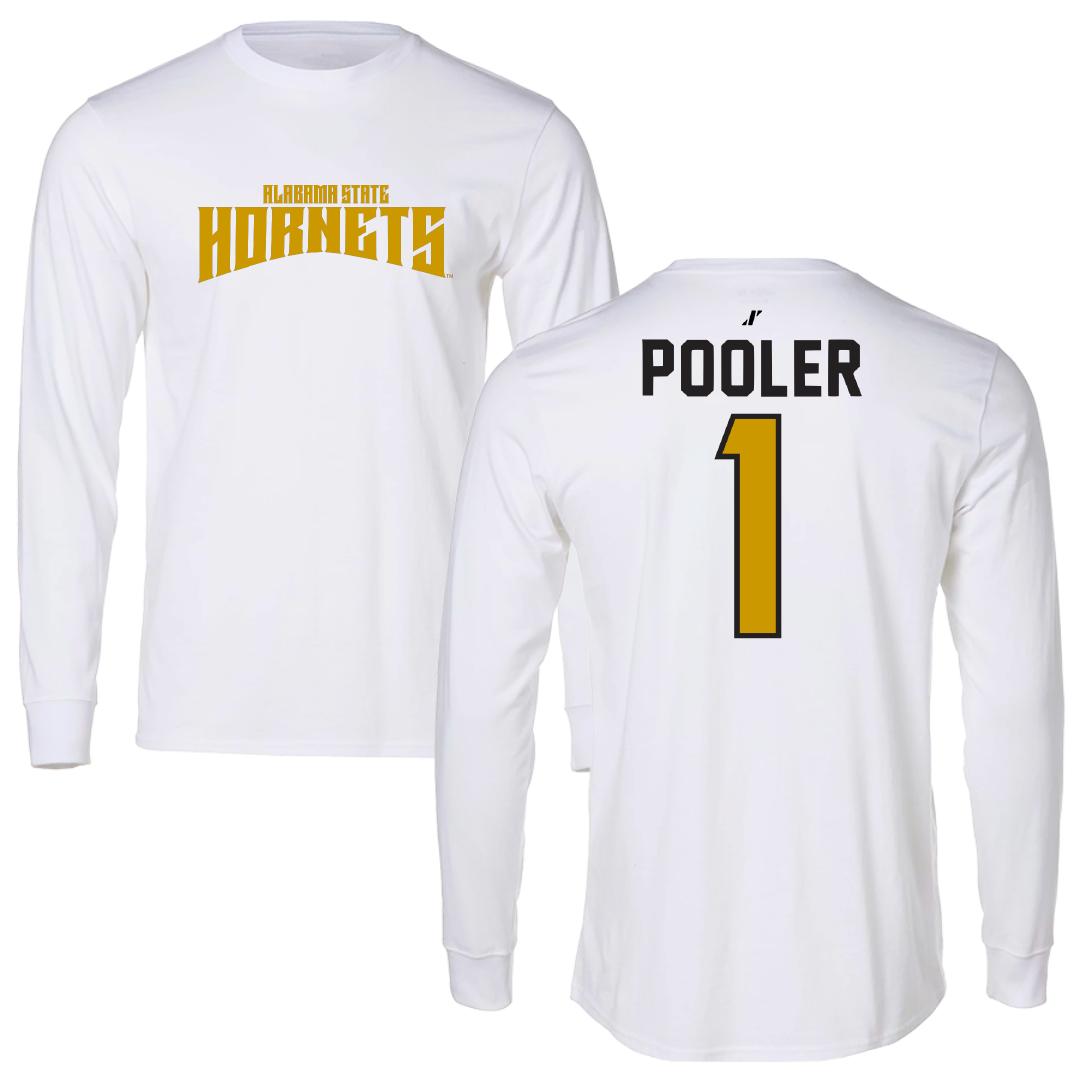Alabama State University Basketball White Classic Performance Long Sleeve - #1 Alanah Pooler