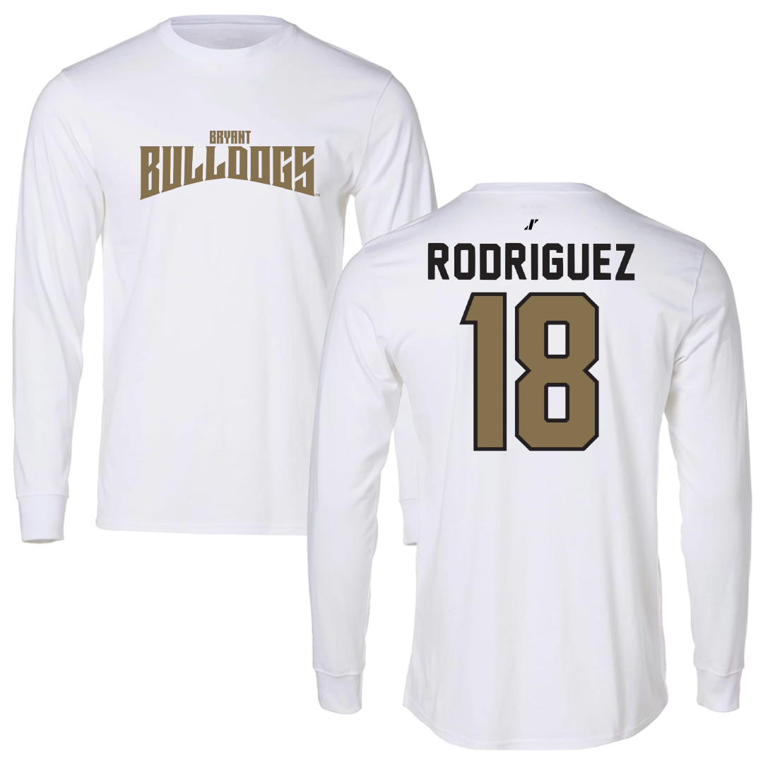 Bryant University Soccer White Classic Long Sleeve - #18 Jorge Rodriguez