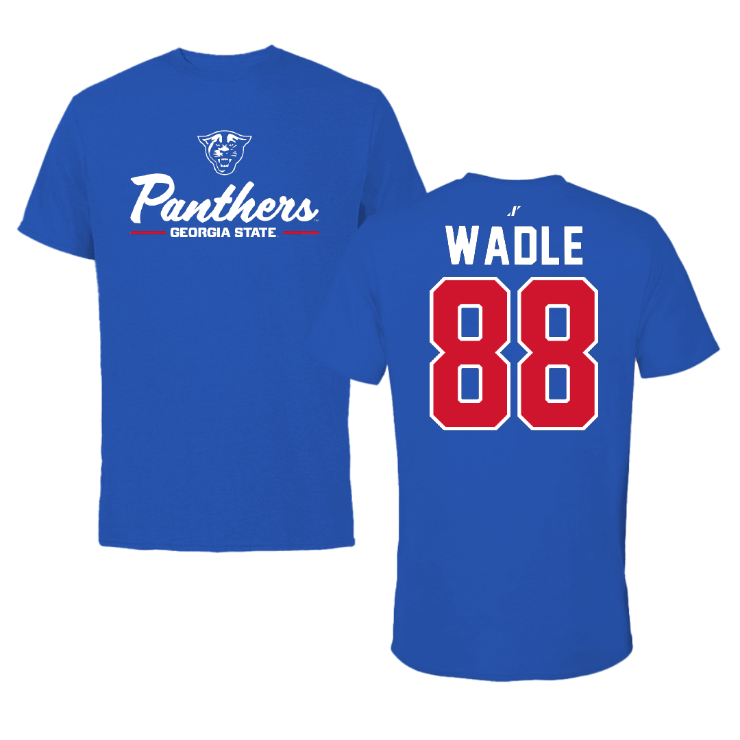 Georgia State University Football Blue General Performance Tee - #88 Lane Wadle