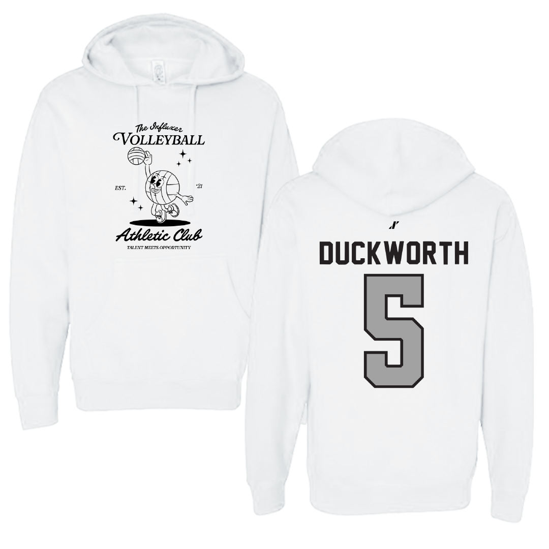 Volleyball White Influxer Athletic Club Hoodie - #5 Maya Duckworth