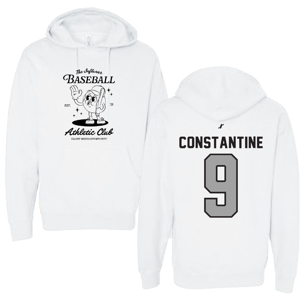 Baseball White Influxer Athletic Club Hoodie - #9 Gavin Constantine