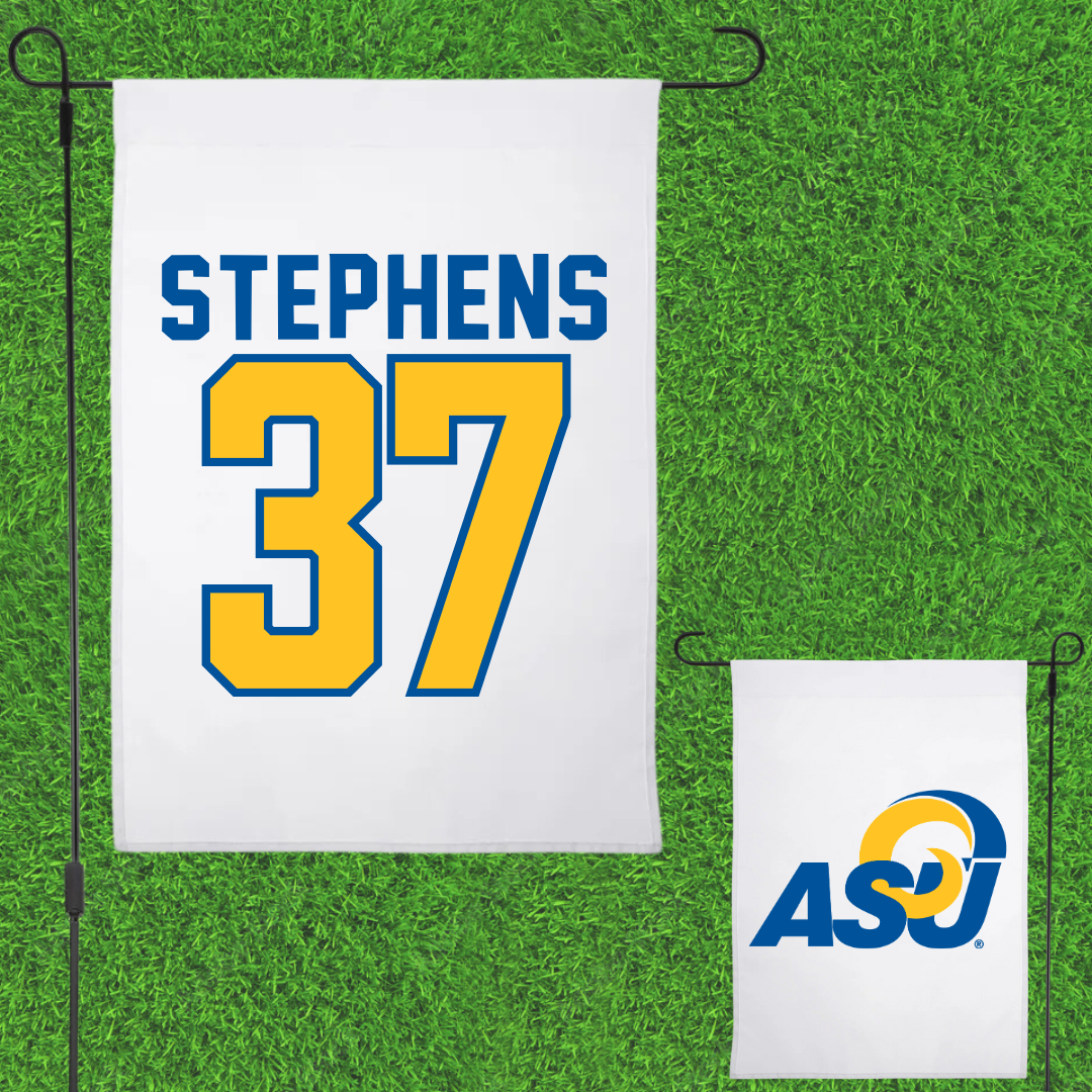 Angelo State University Baseball White Garden Flag - #37 Jude Stephens