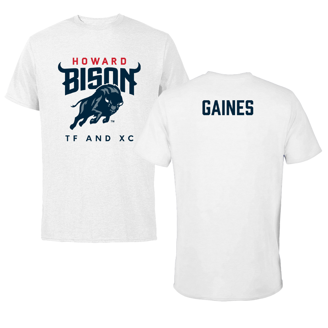 Howard University TF and XC White Performance Tee - Dylan Gaines